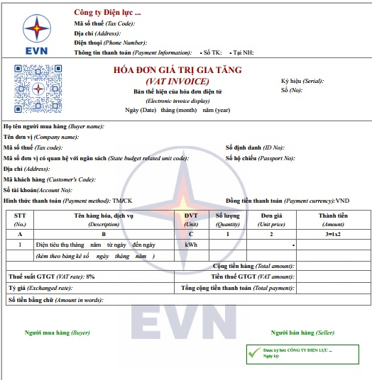 Triển khai mẫu hóa đơn tiền điện mới từ ngày 1-6